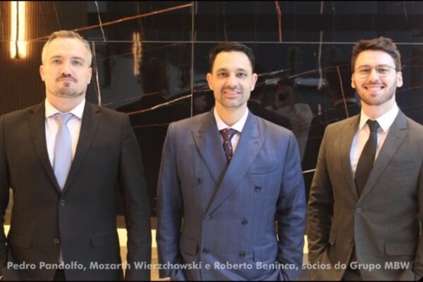 Pedro Pandolfo, Mozarth Wierzchowski e Roberto Beninca, sócios do Grupo MBW